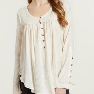 Free People "We The Free" Sand Dune Henley Blouse